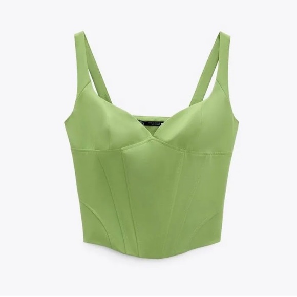 Zara Tops Zara Green Corset Poshmark